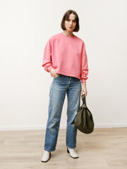 classic crew - lightweight terry pepto pink