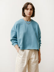 classic crew - lightweight terry bubble gum blue