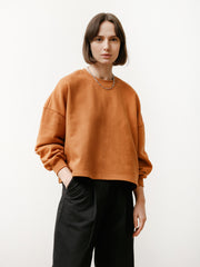 classic crew - lightweight terry burnt orange