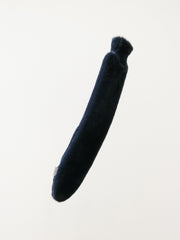 long hot water bottle - faux fur navy