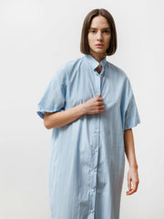 tenn dress - striped poplin baby blue/white