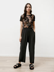 floral lace tee - lace black