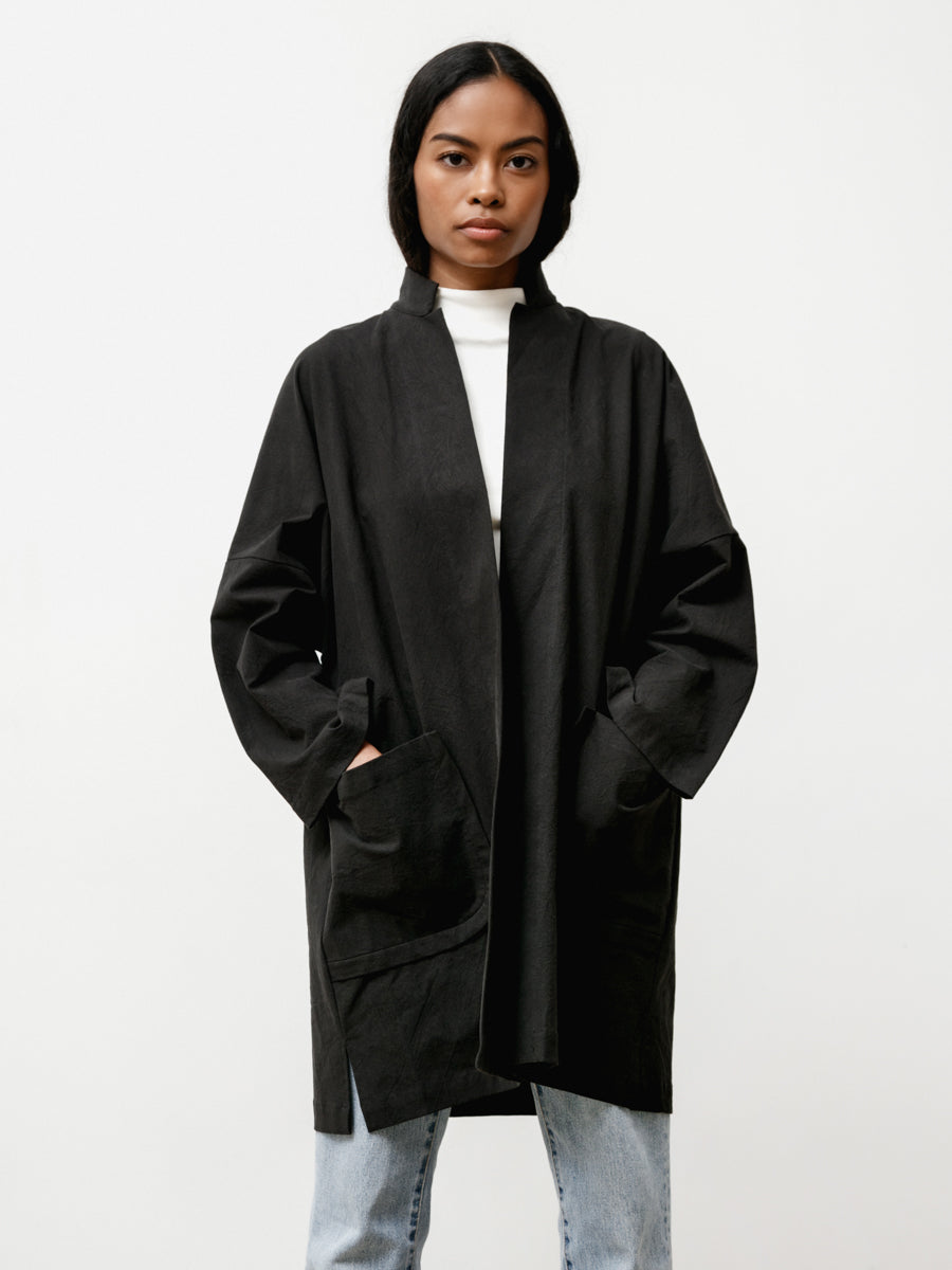 range jacket - stretch poplin black