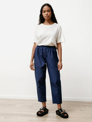 tile pant - striped poplin blue/navy