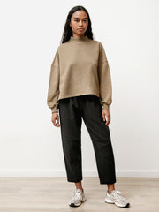 tile pant - natural jacquard black