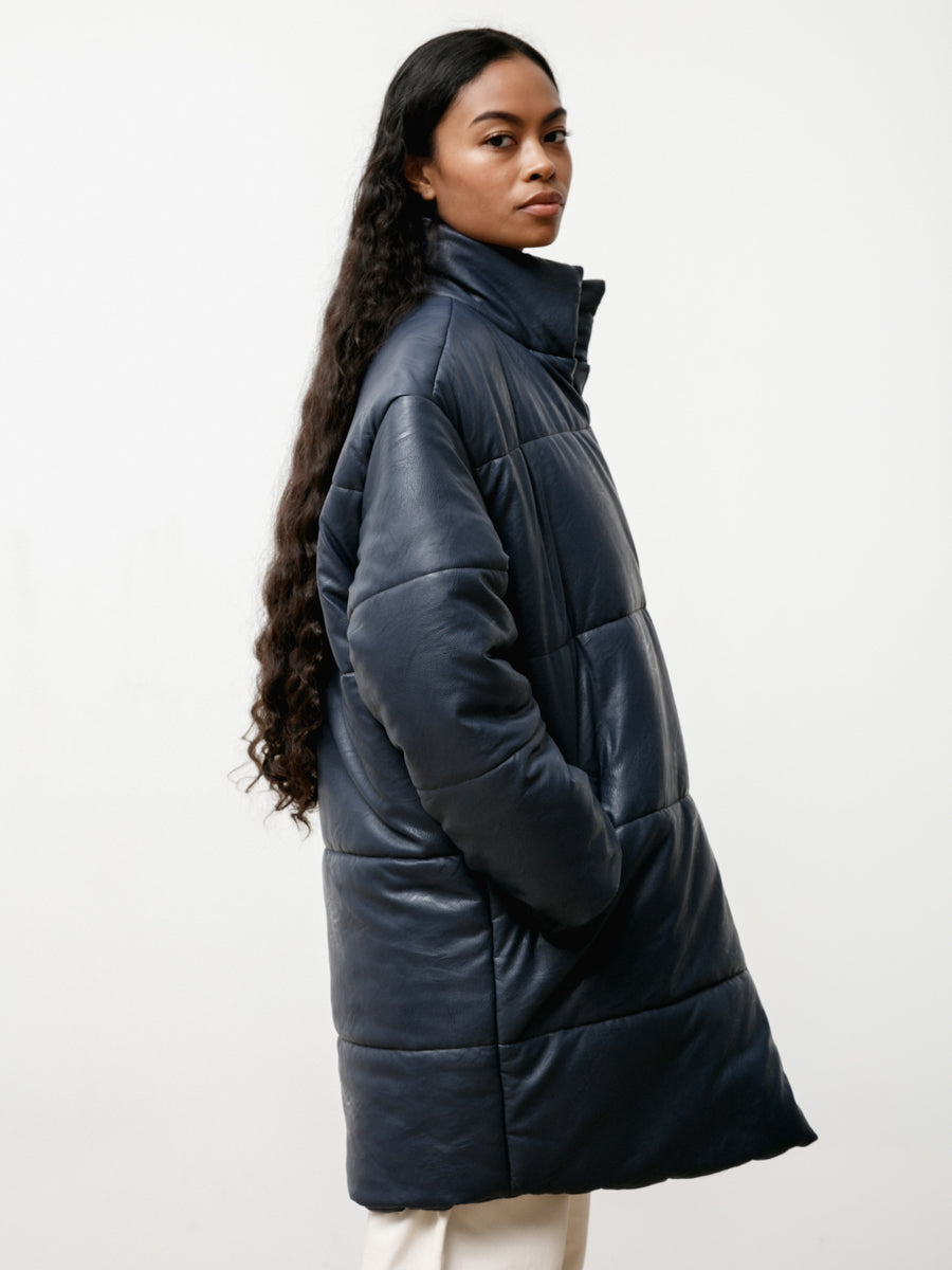 rare earth puffer - vegan leather blue nile – Priory Shop