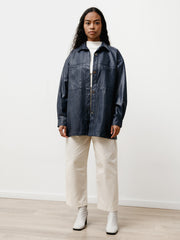 the overshirt - vegan leather blue nile