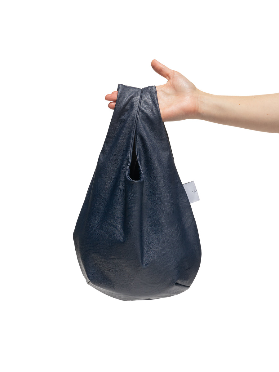 egg tote - vegan leather blue nile