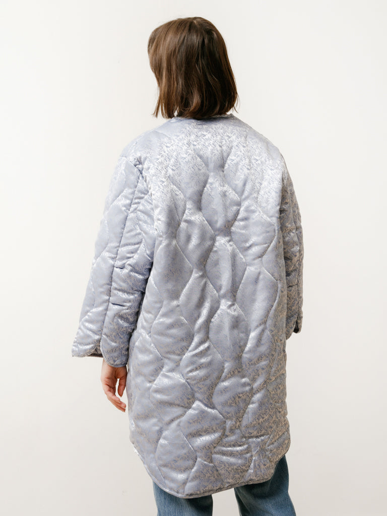 quilted jacket - baby blue floral