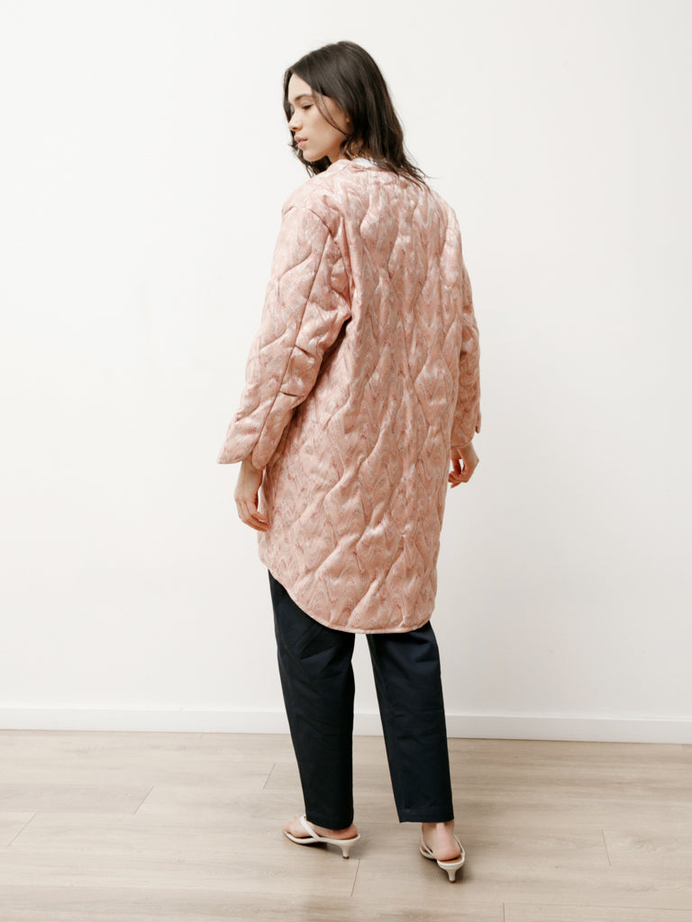 quilted jacket - pink abstract