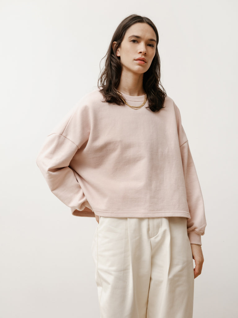 classic crew - lightweight terry pale pink