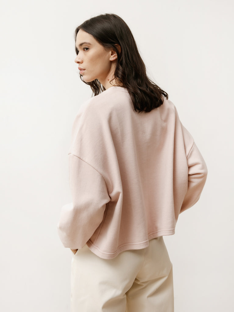 classic crew - lightweight terry pale pink