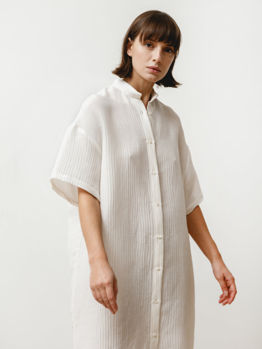 tenn dress - silk linen white