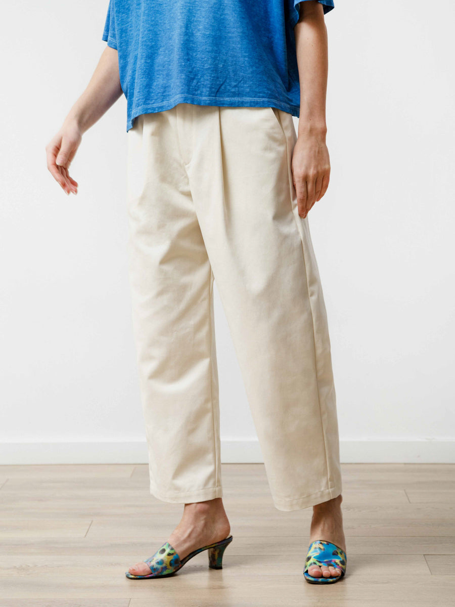 pleat trouser - canvas natural